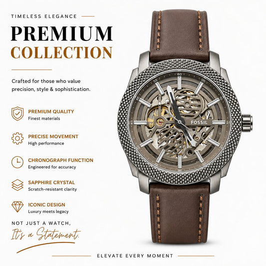 Fossil Men Leather Straps Analogue Automatic Motion Powered Watch ME3254