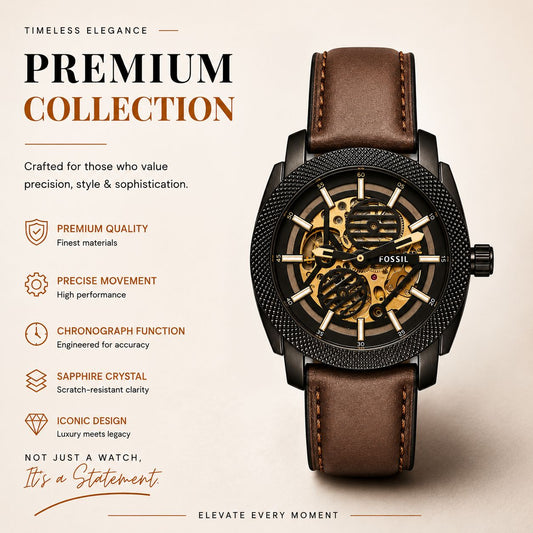 Fossil ME3253 Self-Winding Premium Leather Strap Men’s Watch